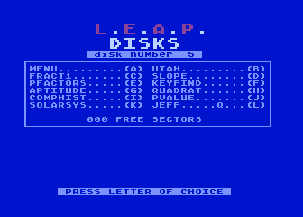 L.E.A.P. Disk 5 Menu